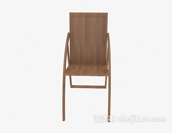 中式风格户外木质椅3d模型下载