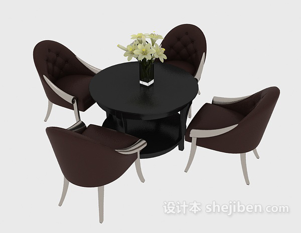 现代风格现代风格时尚桌椅组合3d模型下载