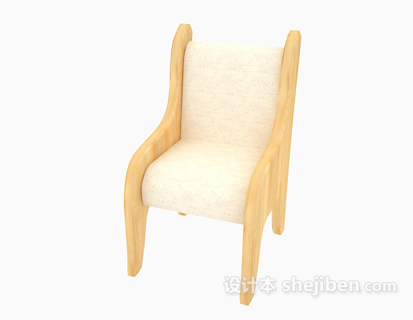 现代风格实木儿童餐椅3d模型下载