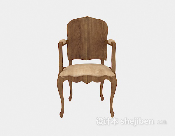 欧式风格欧式原木椅3d模型下载