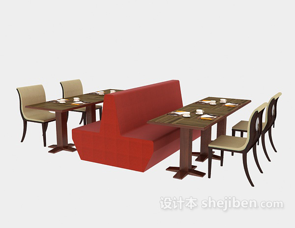 餐厅桌椅3d模型下载