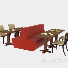 餐厅桌椅3d模型下载