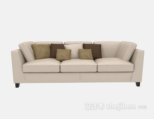 现代风格三人靠背沙发3d模型下载