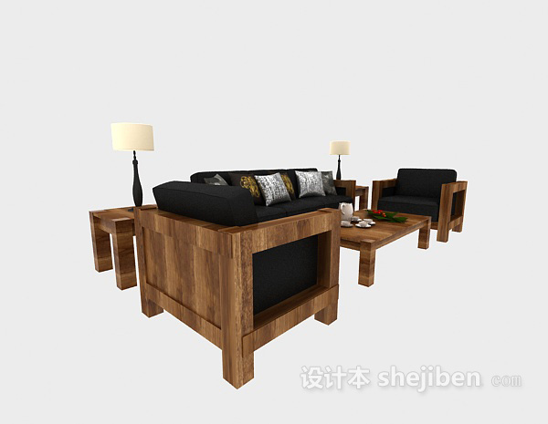 多人组合沙发3d模型下载