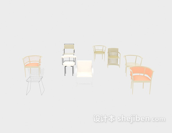 现代风格家具椅类型大全3d模型下载