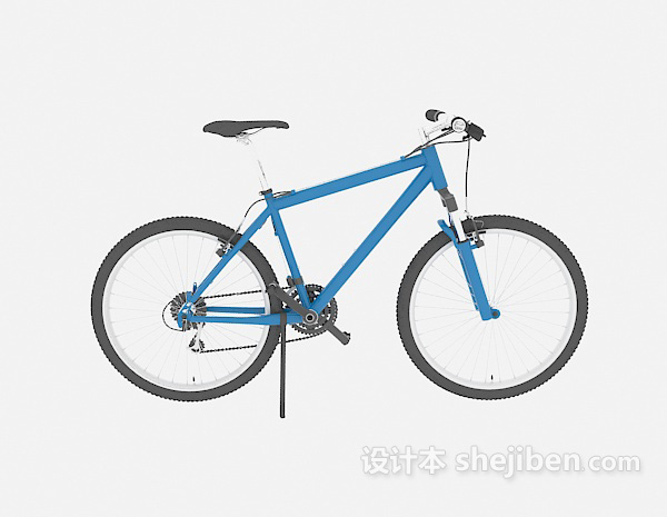 现代风格蓝色脚踏车3d模型下载