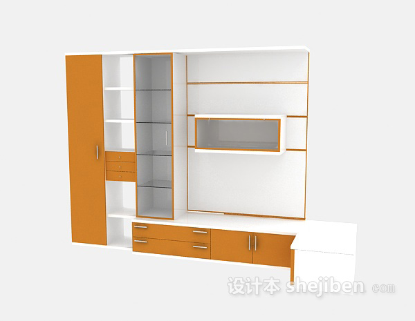 免费电视柜衣柜组合3d模型下载