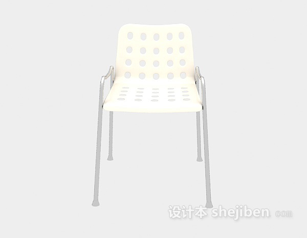 现代风格白色现代休闲椅3d模型下载
