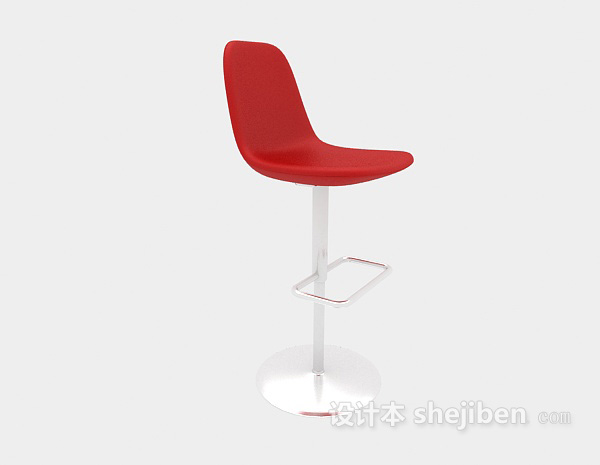 现代红色吧台椅3d模型下载