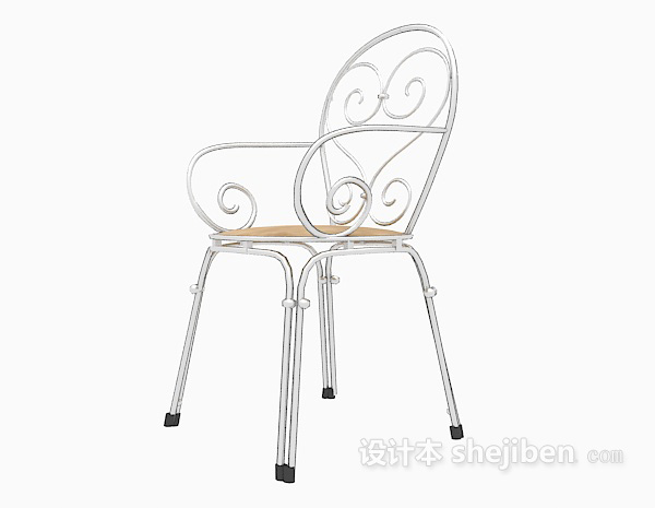 不锈钢扶手椅3d模型下载