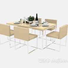 现代餐桌椅3d模型下载