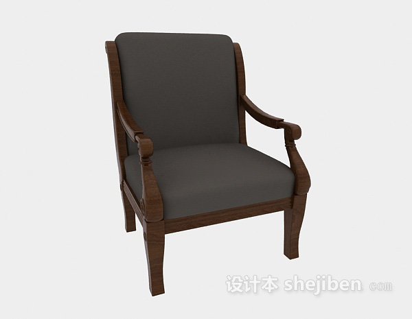 免费传统实木休闲椅3d模型下载