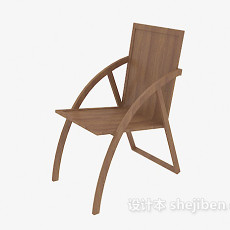 户外木质椅3d模型下载