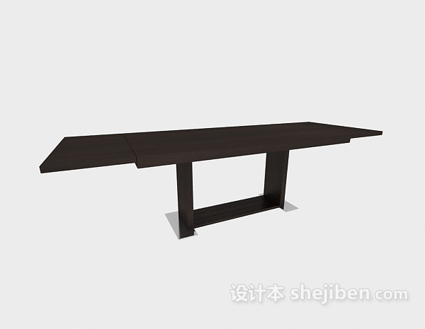 免费现代实木边桌3d模型下载