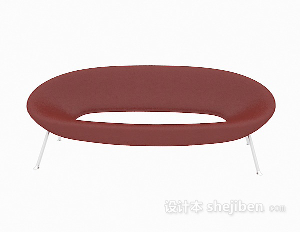 现代风格红色简约休闲椅子3d模型下载