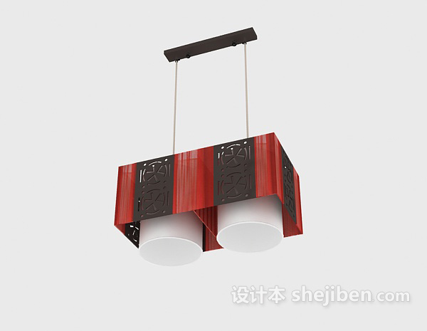 新中式吊灯灯具3d模型下载