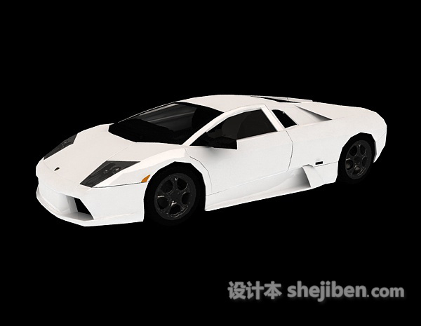 现代风格白色跑车车辆3d模型下载