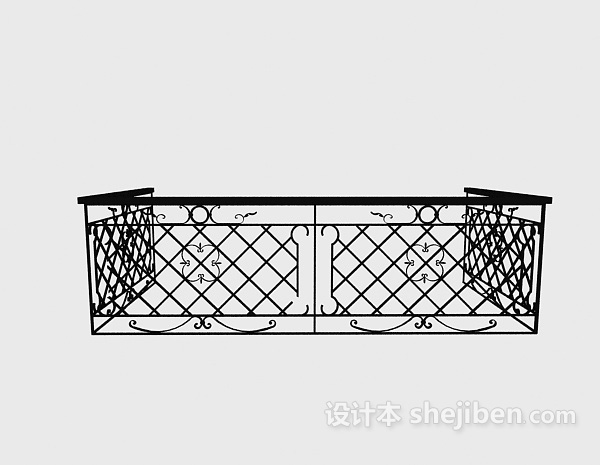 设计本阳台栏杆3d模型下载