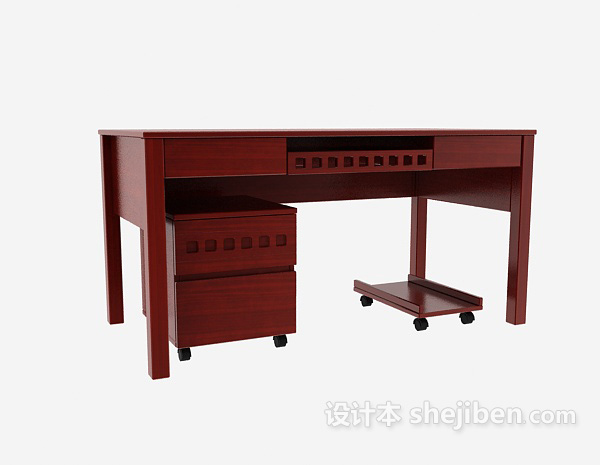 设计本新中式书桌子3d模型下载