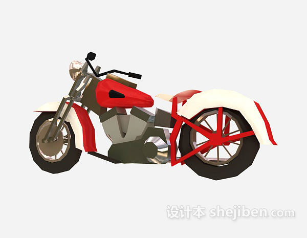 现代风格摩托机车3d模型下载