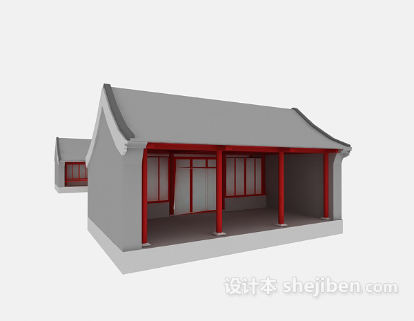 中式风格古建四合院3d模型下载