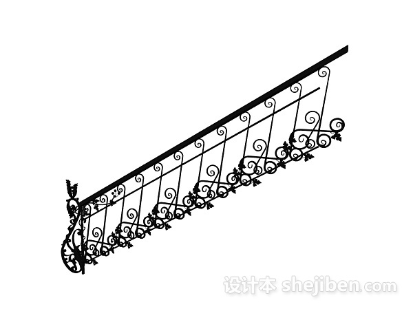 欧式楼梯扶手模型