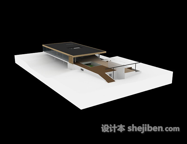 设计本现代简洁造型别墅3d模型下载