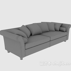 现代简约双人休闲沙发3d模型下载