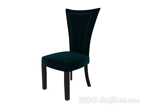 现代风格蓝色 单椅 3d模型下载