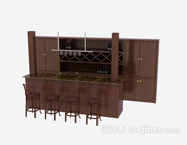 设计本酒柜3d模型下载