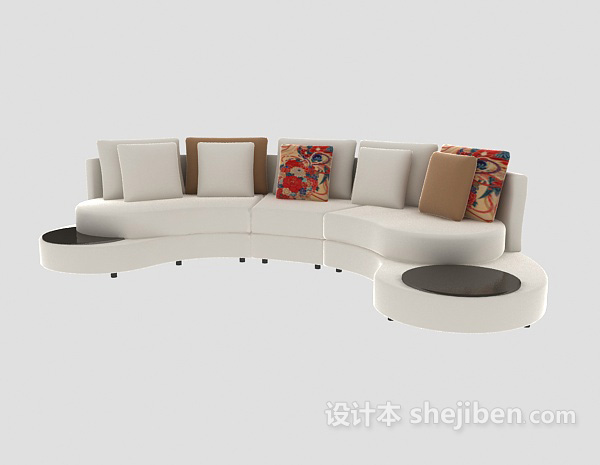 设计本弧形沙发3d模型下载