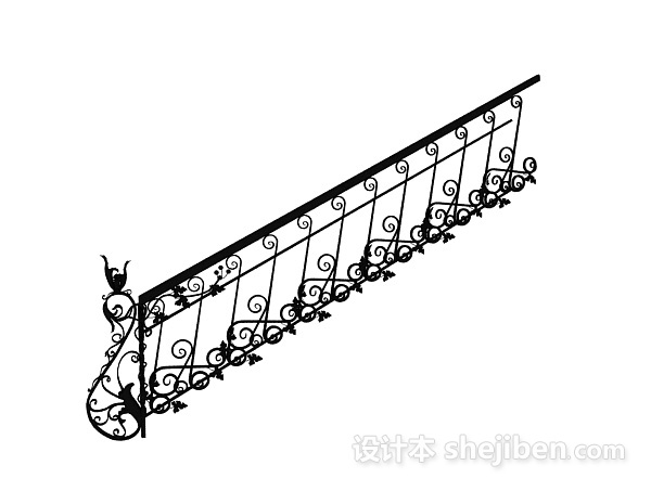 免费欧式楼梯扶手3d模型下载