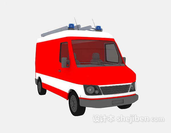现代风格小型消防车3d模型下载