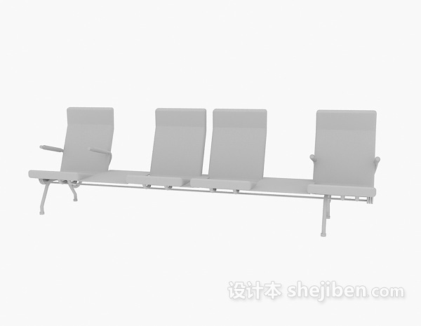现代风格银行公共椅3d模型下载