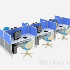 办公桌椅3d模型下载