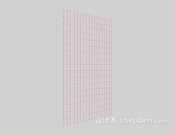 设计本粉红水晶帘3d模型下载
