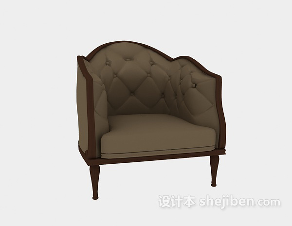 设计本单人沙发3d模型下载