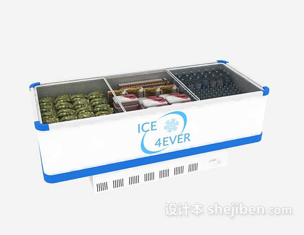 现代风格超市大冰箱3d模型下载