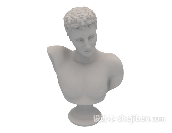 免费石膏像男人雕塑摆设品3d模型下载
