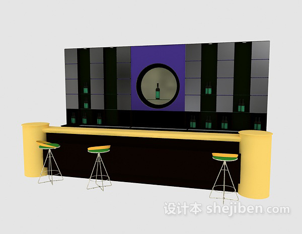 设计本酒吧吧台3d模型下载