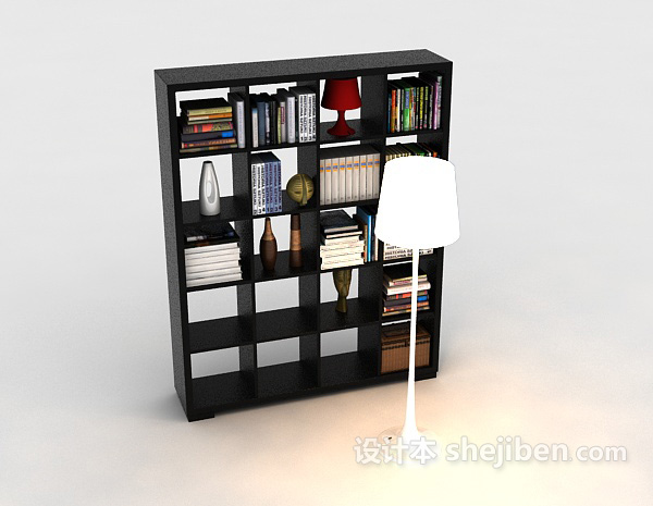 设计本书柜3d模型下载