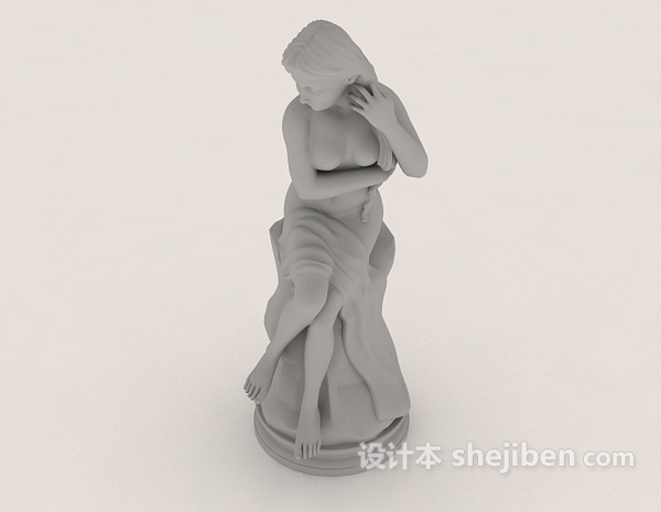 免费女性艺术人体石膏雕像3d模型下载