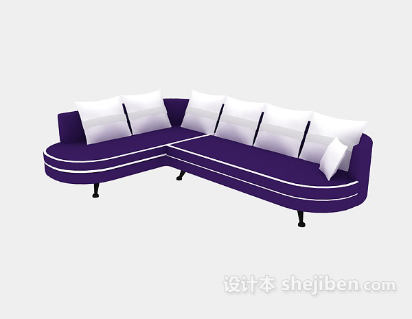 现代风格拐角沙发3d模型下载