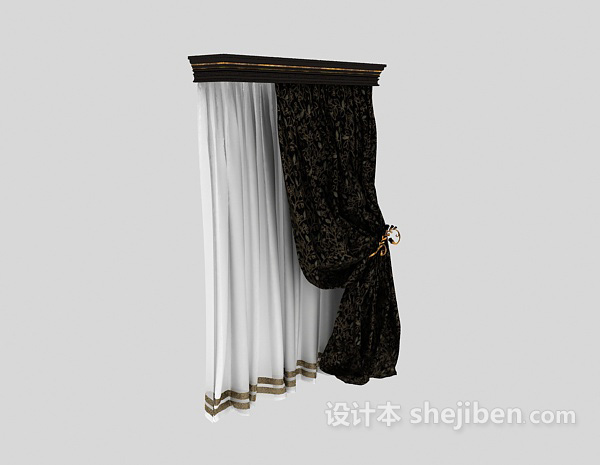 窗帘3d模型下载