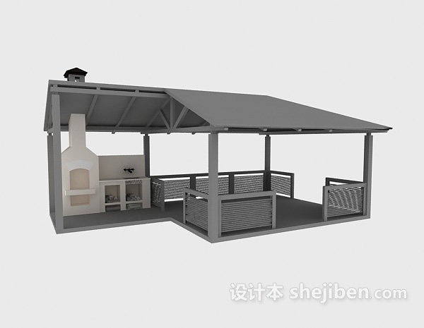 设计本室外遮雨棚3d模型下载
