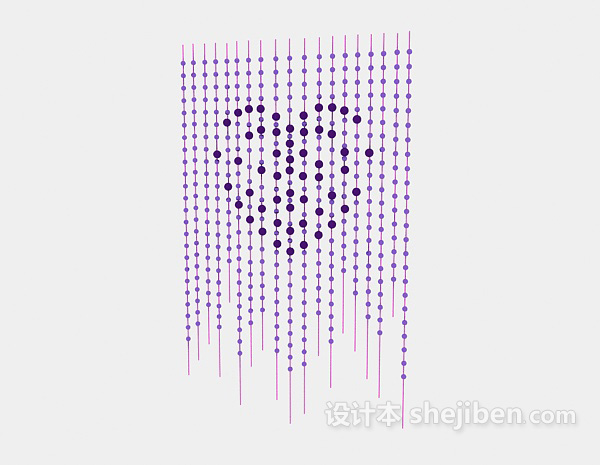设计本紫色水晶窗帘3d模型下载