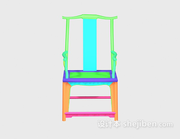 免费红木椅子3d模型下载