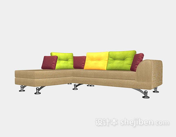 免费L型多人沙发3d模型下载