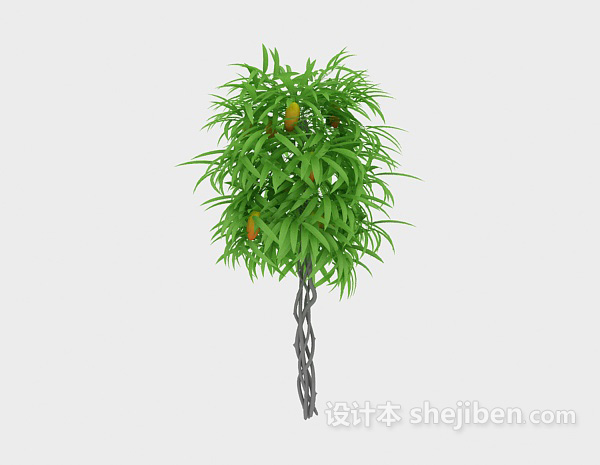 现代风格夏季树3d模型下载