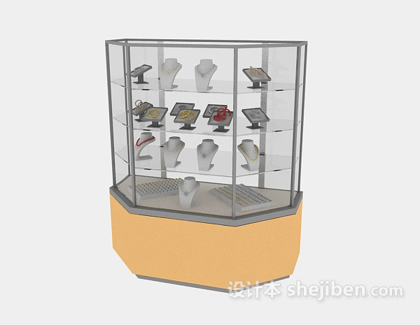 设计本超市珠宝货架3d模型下载